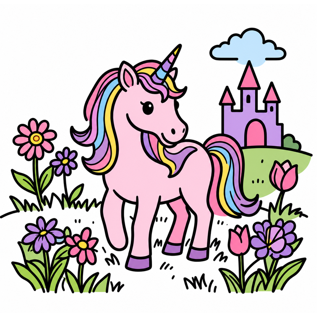 Unicorn coloring page