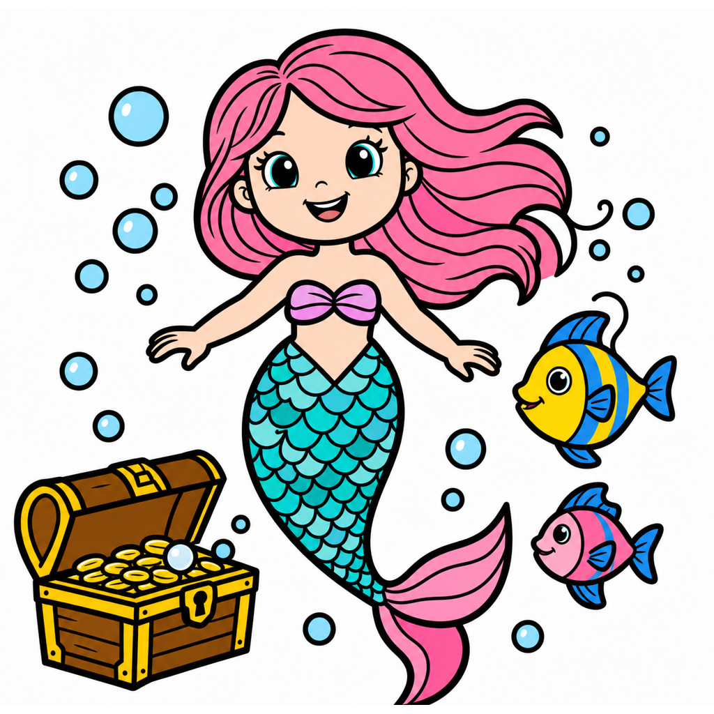 Mermaid coloring page