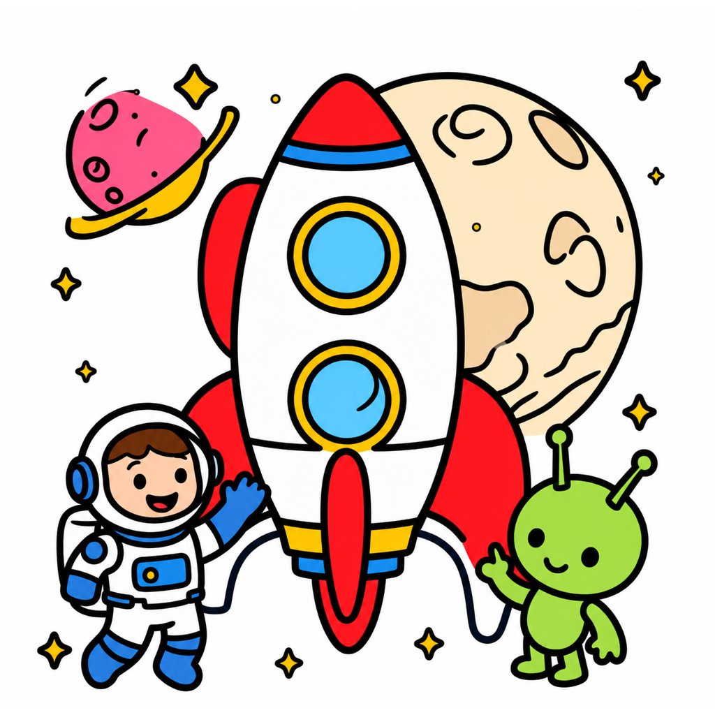 Rocket coloring page
